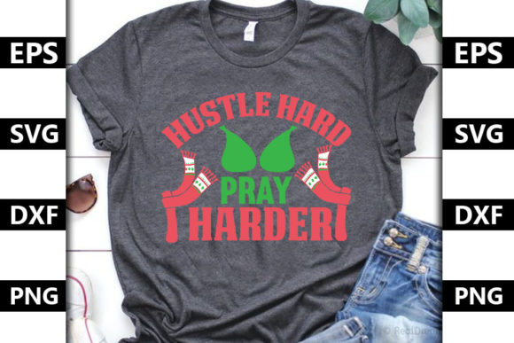 Christmas Quote SVG Design, Hustle Hard