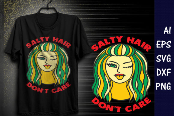 Summer Quote SVG Design, Salty Hair Don’t Care